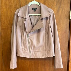 Halogen mauve faux leather jacket size L
